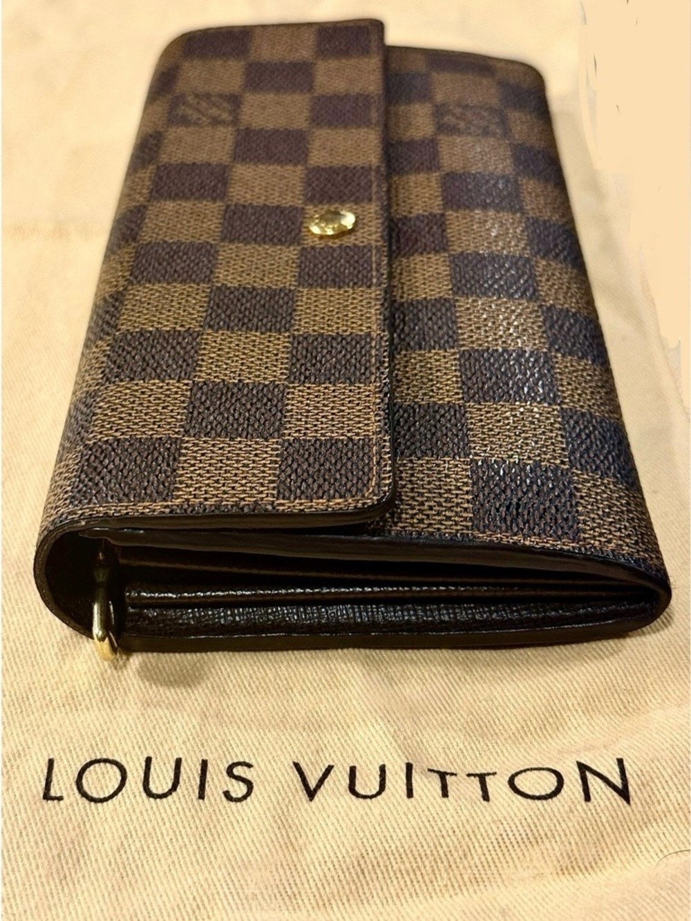 Louis Vuitton Damier Ebene Long Fold Wallet